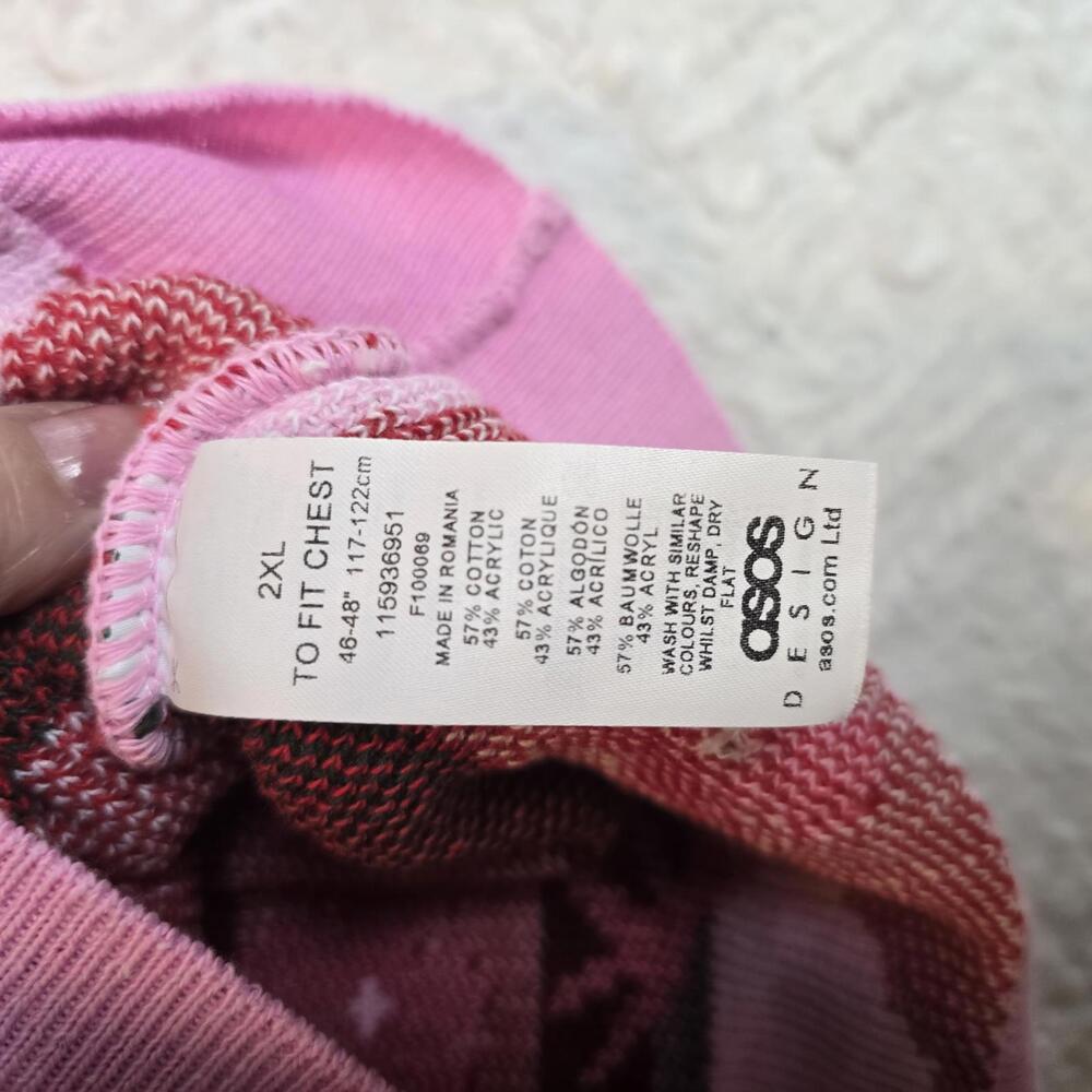 ASOS DESIGN  Pink Strawberry Pattern Sweater 2XL unisex - Picture 7 of 7